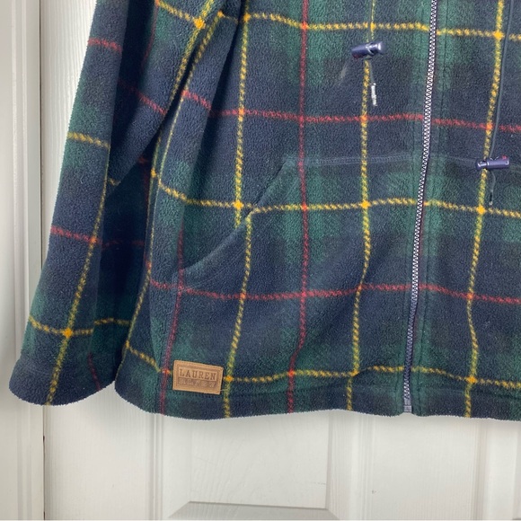 Ralph Lauren Petite Womens Tartan Plaid Zip Up Hooded Fleece Jacket - Picture 3 of 4
